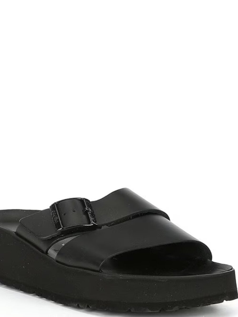 NEW Birkenstock ALMINA Exquiste Black Platform Slide Sandals 38 Womens 7 to 7.5 - Picture 1 of 4